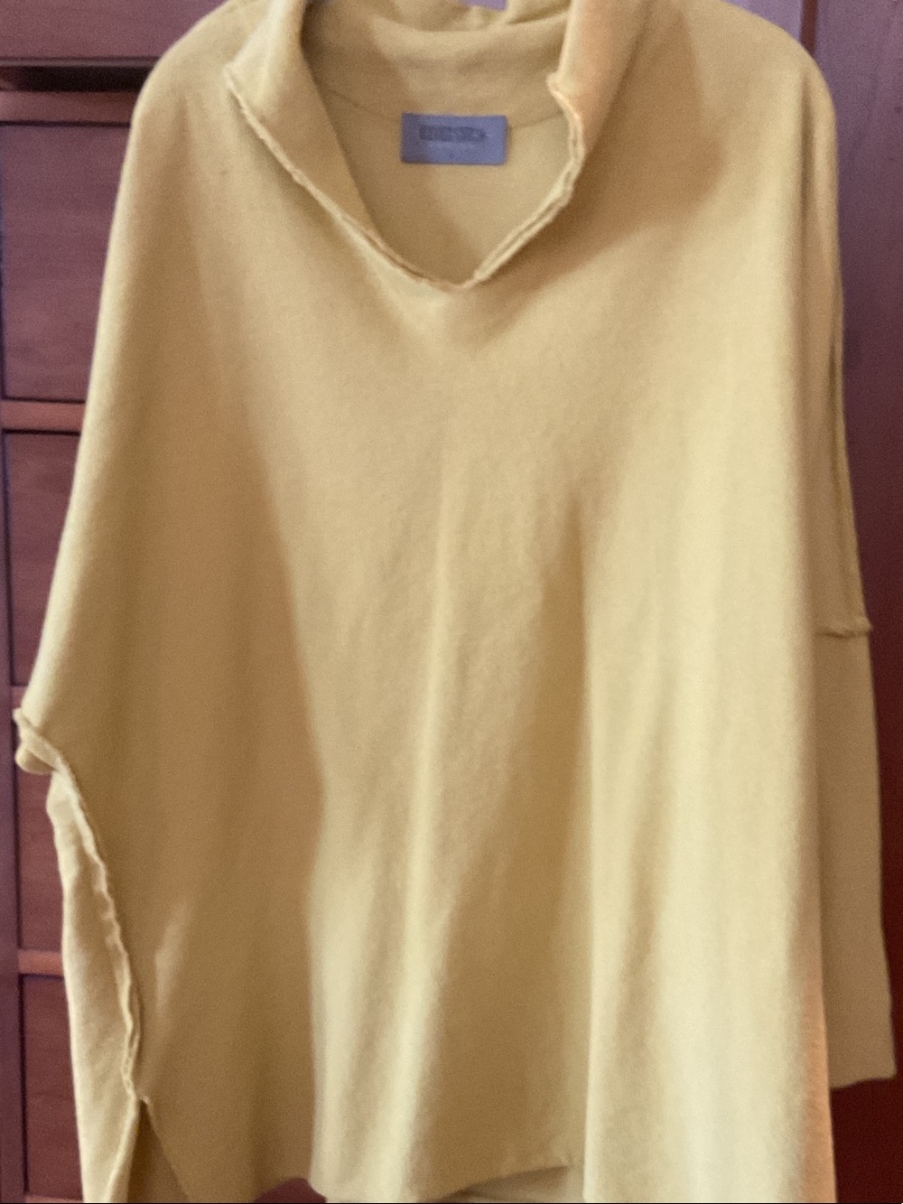Yellow Women's Oversized Top - Soft Funnel Neck